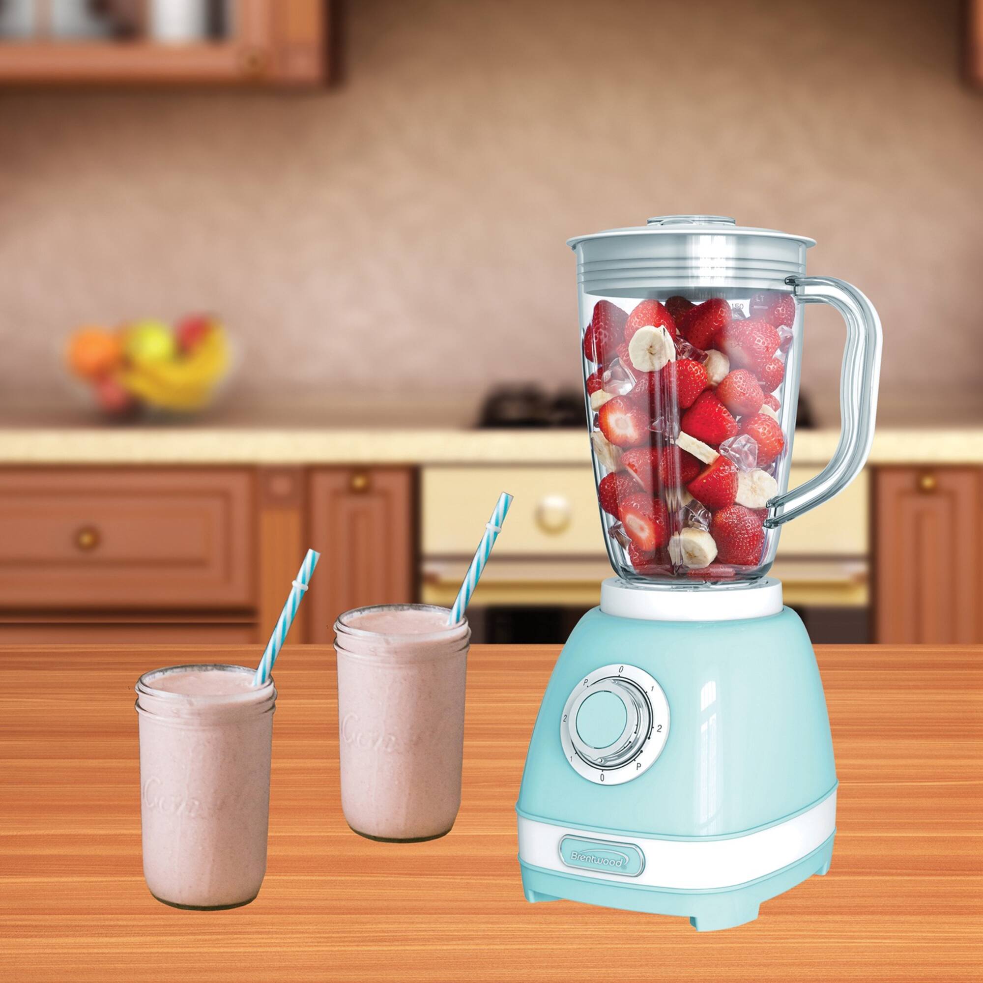 Brentwood 2 Speed Retro Blender with 50oz. Plastic Jar